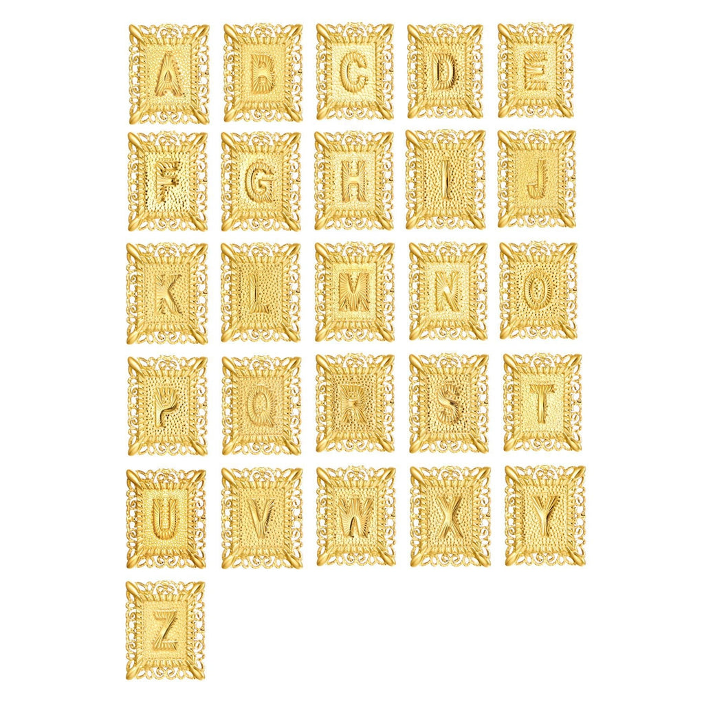 2 Piece Initial Letter & Cross Necklace Set