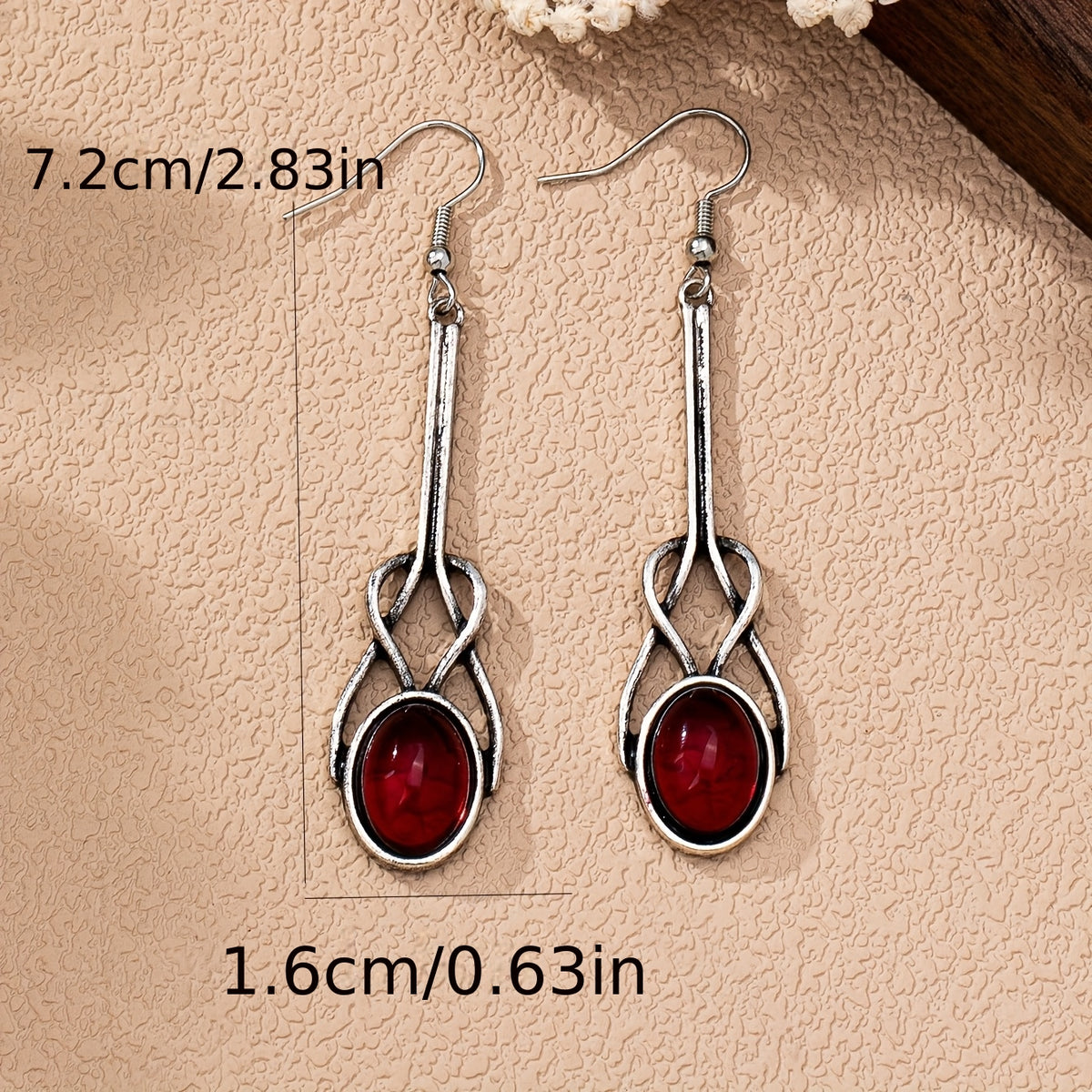 Vintage Round Glass Zinc Alloy Artisan Drop Earrings