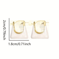 Elegant Retro Style Handbag Design Enamel Hoop Earrings