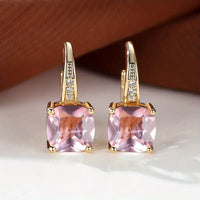 Mystic Sapphire Stone Hoop Gold Earrings