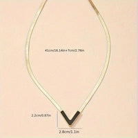 Sleek Minimalist Chain V-Shaped Pendant Necklace
