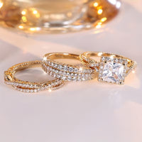 Pavé Solitaire Ring Trio Set
