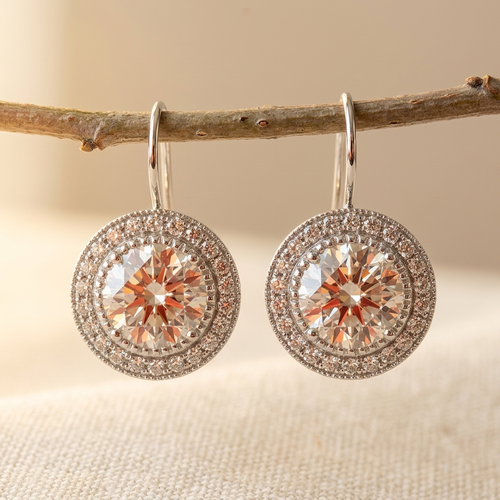 1 Pair Of Luxury Shining Simulation Diamond Earrings Earrings Elegant Ladies Earrings Beautiful Ladies Earrings Match Jewelry