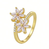 Elegant Vintage Design Cubic Zirconia Ruby Flower Wrap Ring Ring