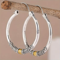 Two-Tone Bohemian Hoop Earrings