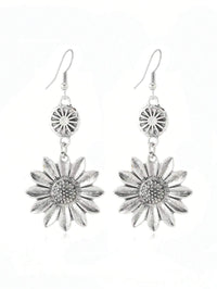 Vintage Bohemian Sunflower Pendant Earrings