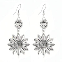 Vintage Bohemian Sunflower Pendant Earrings