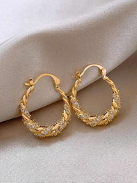 Fashionable Casual Versatile Geometric Oval Commuter Earrings With Zirconia For Women And Men Suitable For Daily Wear Parties Banquets Outdoor Activities As Gifts Jewelry Accessories And Ear Decorations