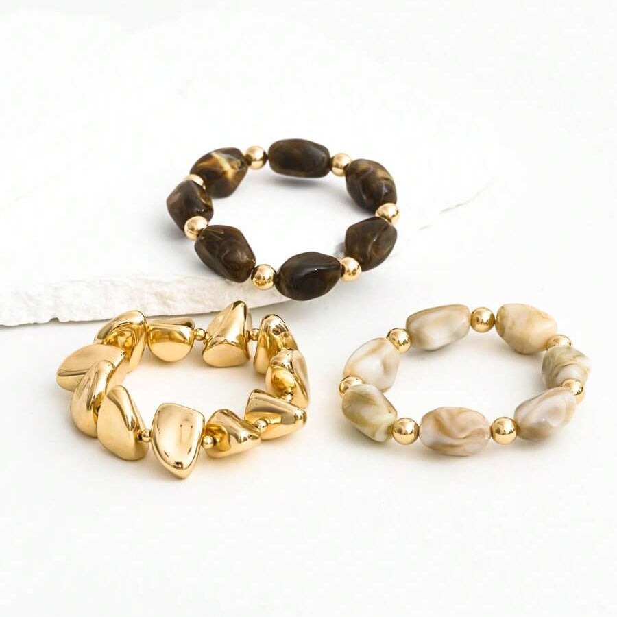 Bohemian Retro Geometric Thick Acrylic Beaded Bracelet
