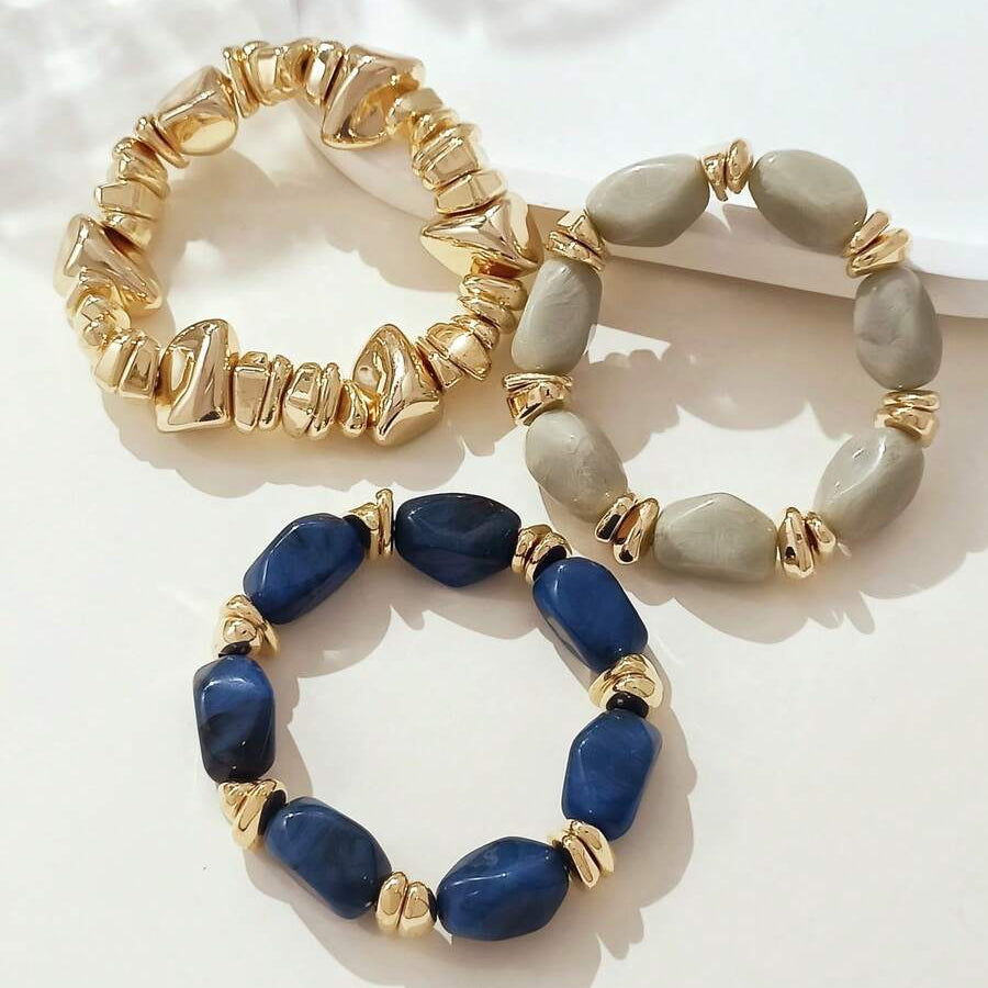 Bohemian Retro Geometric Thick Acrylic Beaded Bracelet
