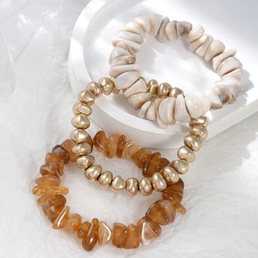 Bohemian Retro Geometric Thick Acrylic Beaded Bracelet