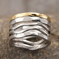 Retro Handcrafted Mixed Metal Multi Strand Wide Band