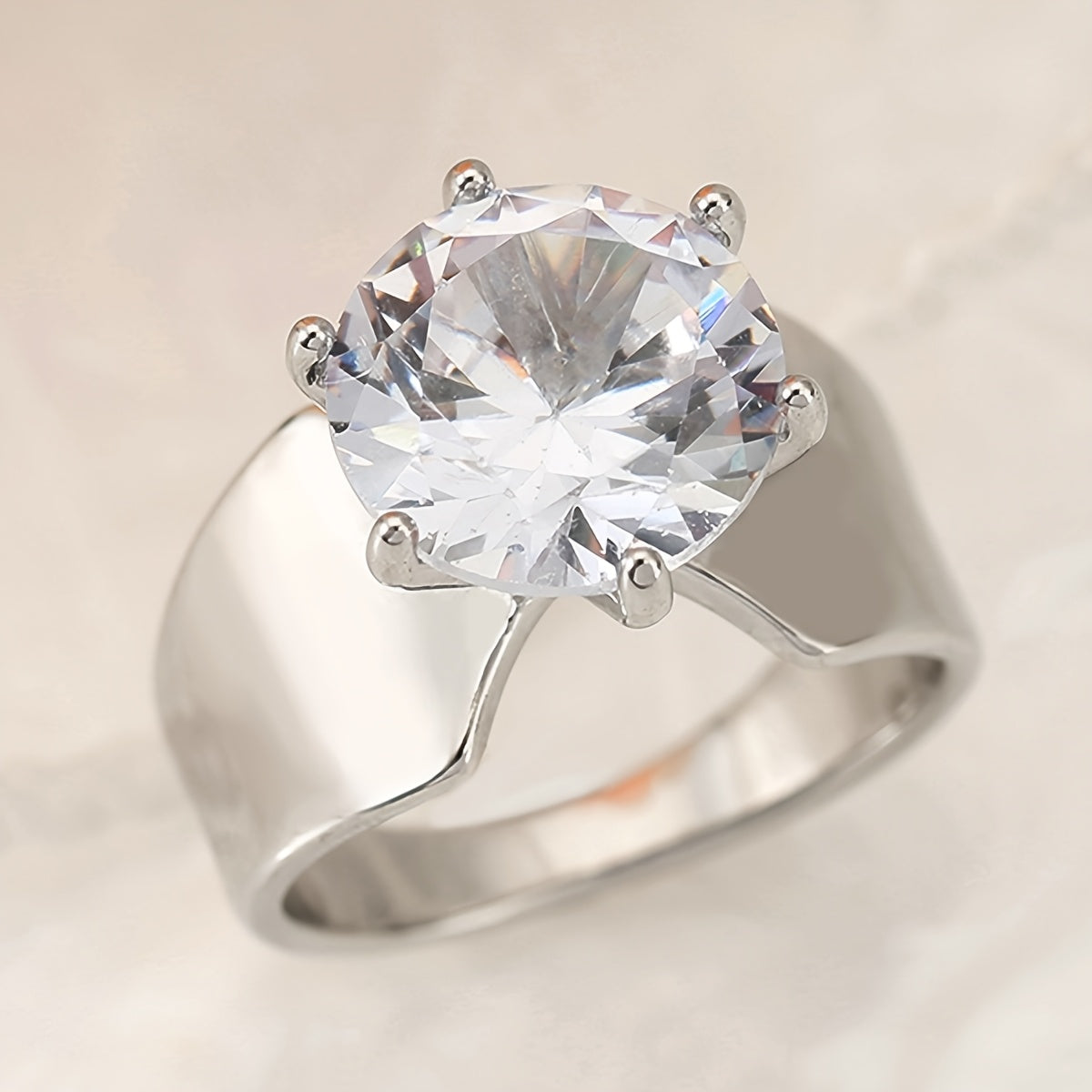 Bohemian Cubic Zirconia Wide Band Ring