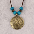 Blue beads bronze stripes