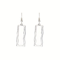 Vintage Gothic Hollow Geometric Long Bar Pendant Earrings