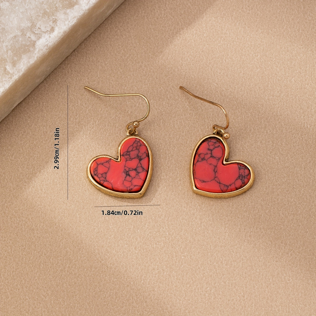 Bohemian Minimalist Natural Turquoise Heart Earrings