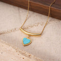 Gold French Retro Heart Necklace