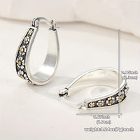 Vintage Hand-Cut Daisy Hoop Earrings
