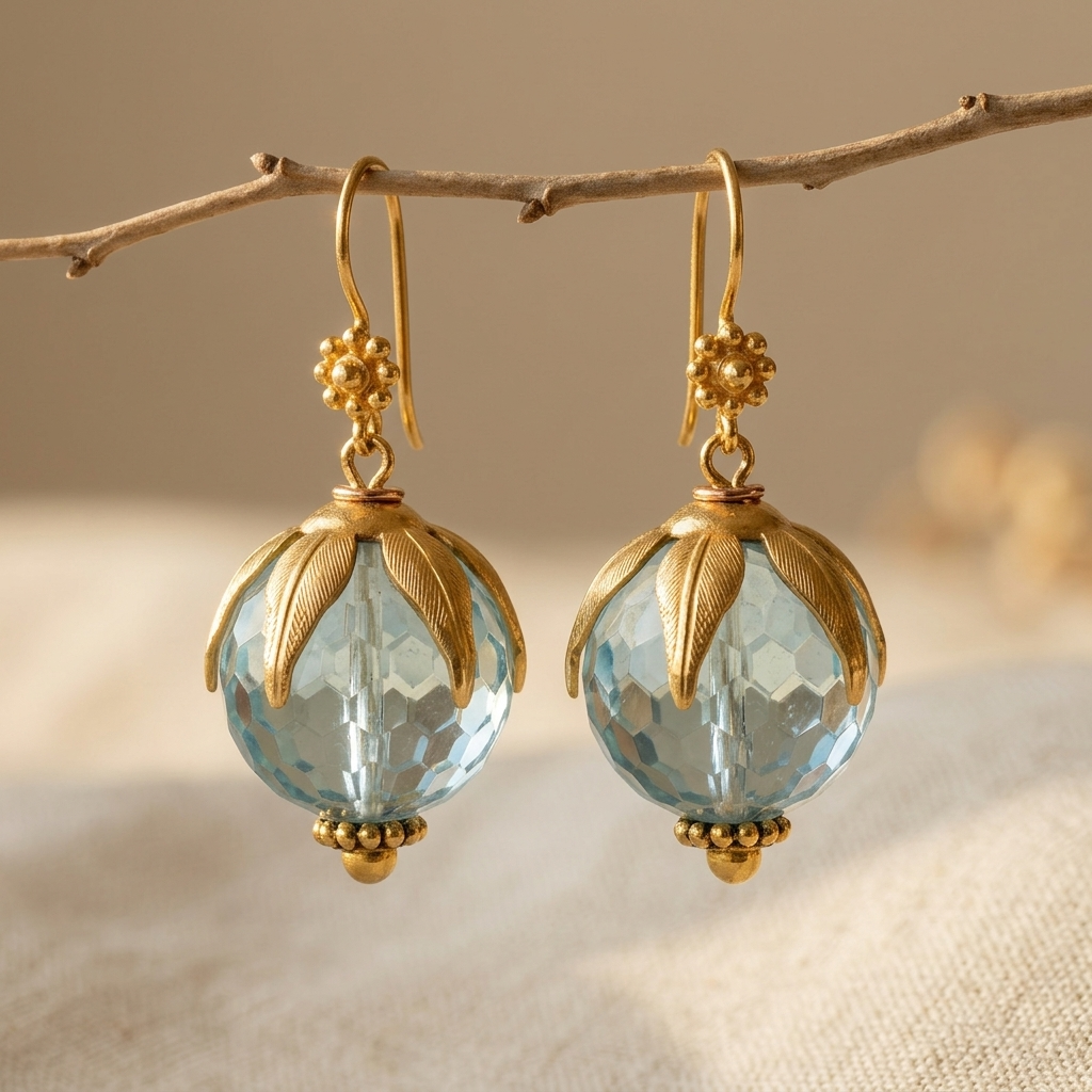 Earring - Yoyo Plated Hanging Suitable For Travel Retro Minimalist Flower Bud Dangle Hoops Ear Hooks For Daily Wear Parties Vacation Gifts Elegant Year Round