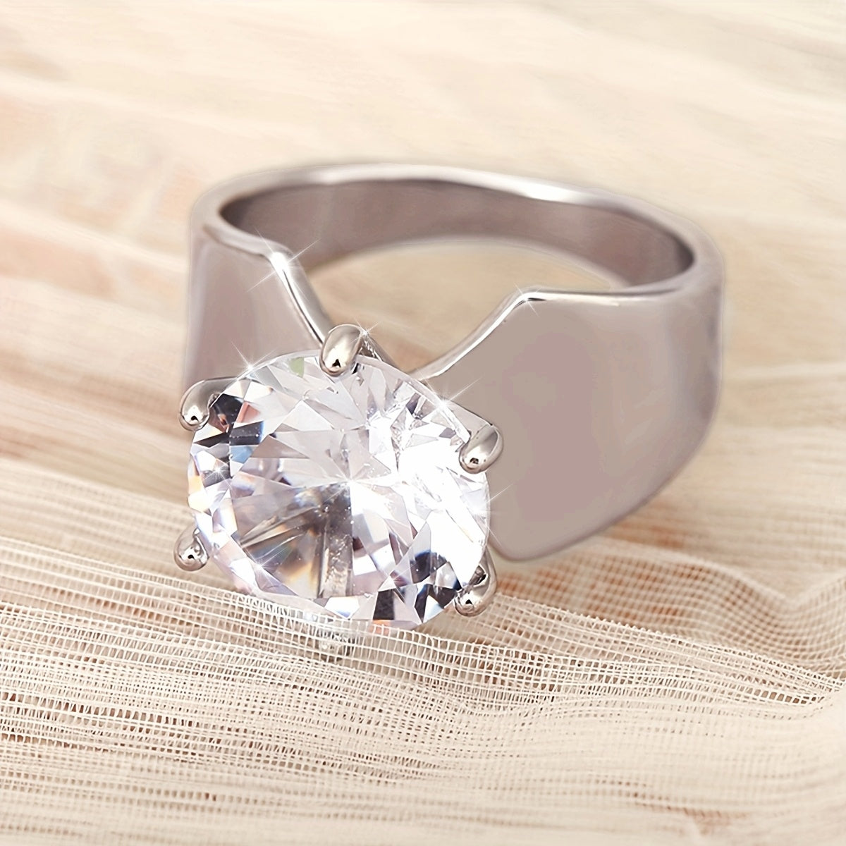 Bohemian Cubic Zirconia Wide Band Ring