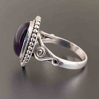 Vintage Oval Purple Zirconia Filigree Cocktail Ring
