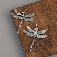 Elegant Vintage Dragonfly Drop Earrings