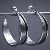 Vintage Hammered Handmade Hoop Earrings
