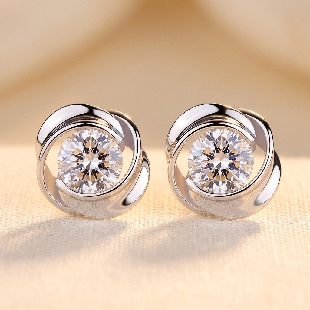 Elegant Rotating Love Heart Stud Earrings For Women Chic Vintage Style With Sparkling Center Alloy Fashion Jewelry For Daily Wear Cute Earrings