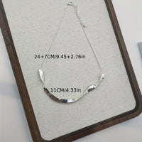 Vintage Sculptural Polished Silver Collar Necklace