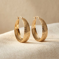 Aurelie Vintage Gold Ethnic Hoop Earrings