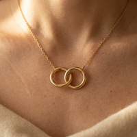Punk Layered Chain Necklace With Interlocking Rings