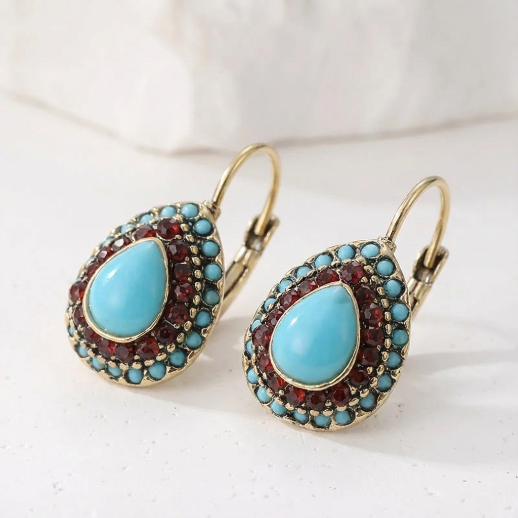 Vintage Crystal Teardrop Earrings