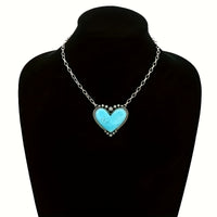 Bohemian Style Turquoise Heart Pendant Necklace