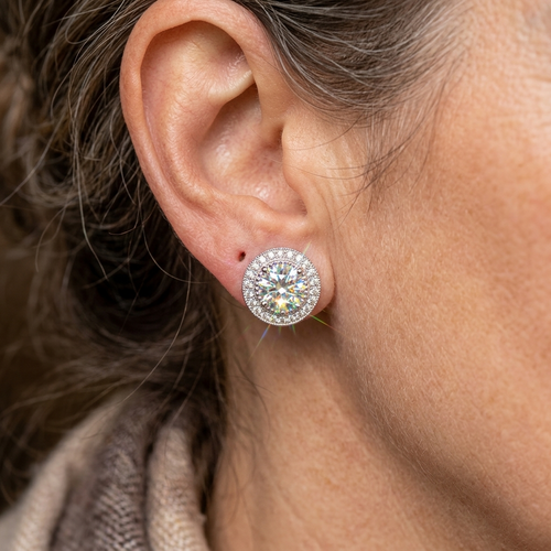 1 Pair Of Luxury Shining Simulation Diamond Earrings Earrings Elegant Ladies Earrings Beautiful Ladies Earrings Match Jewelry