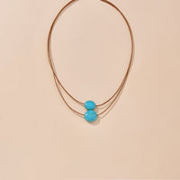 Vintage Double Layer Turquoise Beaded Necklace
