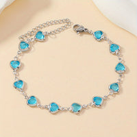 Elegant Stainless Steel Multicolor Heart Link Clutch Bracelet