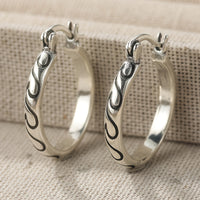 Vintage Textured Boho Hoop Earrings