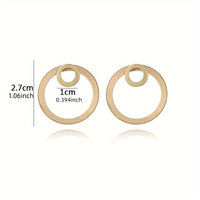 Minimalist Geometric Double Circle Drop Earrings