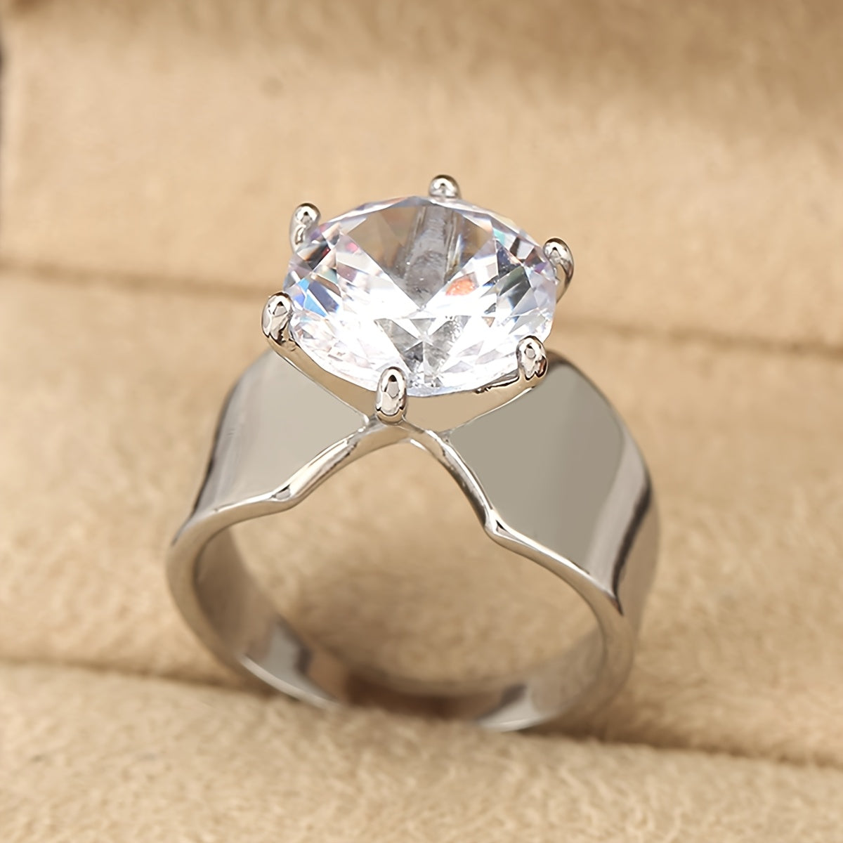 Bohemian Cubic Zirconia Wide Band Ring