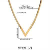 Sleek Minimalist Chain V-Shaped Pendant Necklace