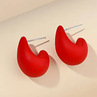 Minimalist Gold C-Shape Sculptural Stud Earrings