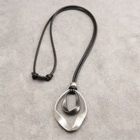 Elegant Adjustable Sculptural Twisted Teardrop Pendant Necklace