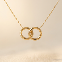 Punk Layered Chain Necklace With Interlocking Rings