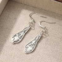 Elegant Vintage Spoon Silvery Earrings