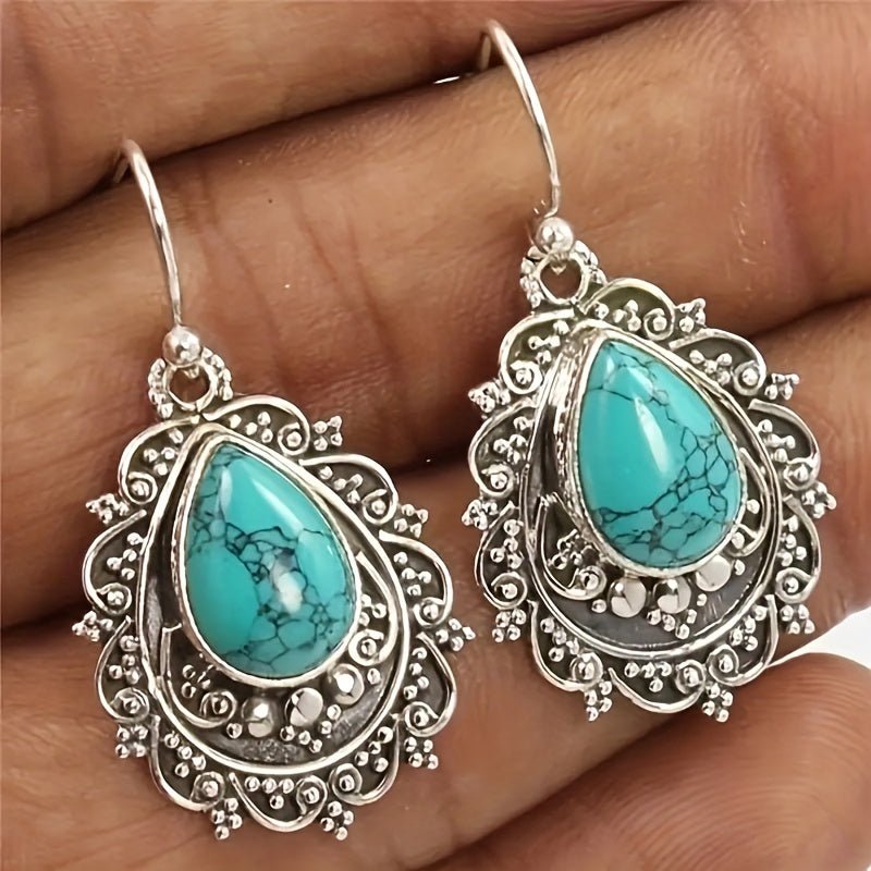 Vintage Drop Turquoise Dangle Earrings