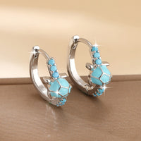 Vintage Turtle Earrings with Synthetic Turquoise