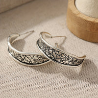 Vintage Hammered Handmade Hoop Earrings