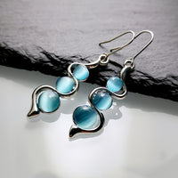Moonstone Silver Plated Spiral Drop Earrings