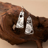 Bohemian Geometric Spiral Engraved Ethnic Drop Earrings