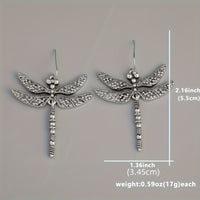 Elegant Vintage Dragonfly Drop Earrings